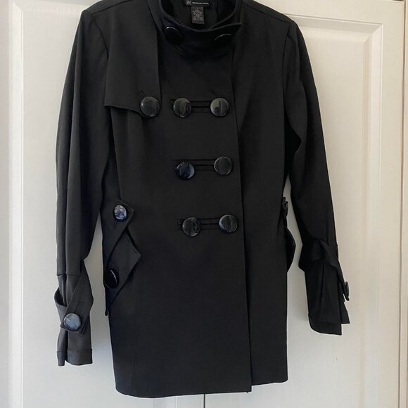 INC International Concepts Black mid-weight pea coat style - Picture 4 of 5